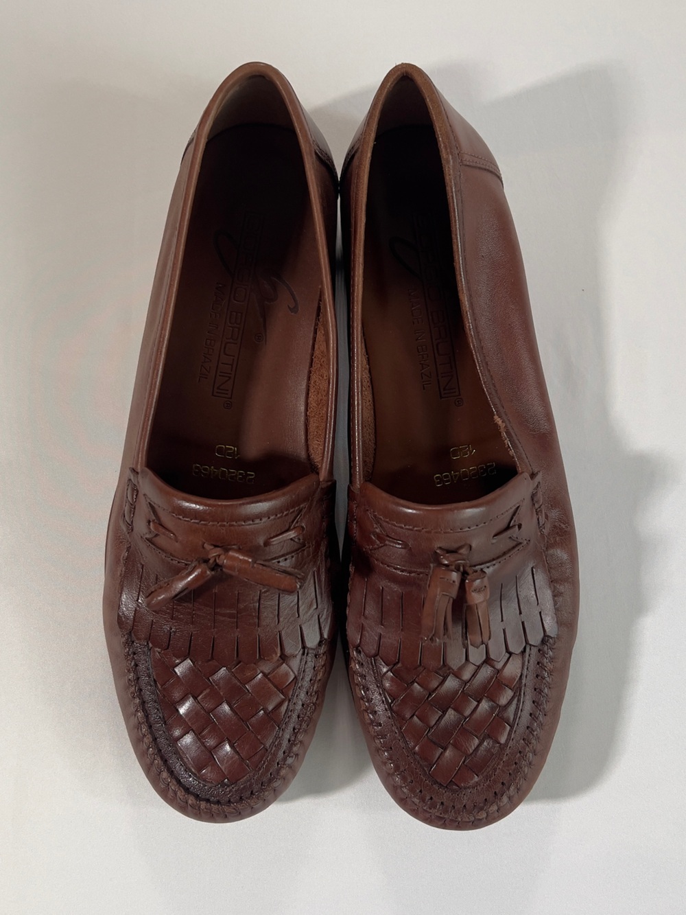 Giorgio Brutini Brown Woven Tassel Loafers